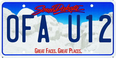 SD license plate 0FAU12