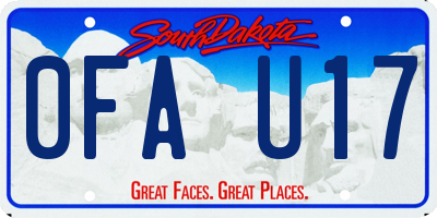 SD license plate 0FAU17