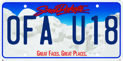 SD license plate 0FAU18