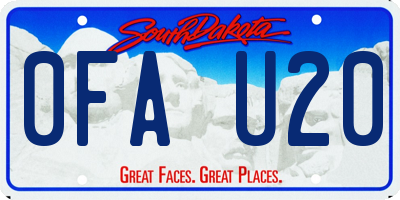 SD license plate 0FAU20