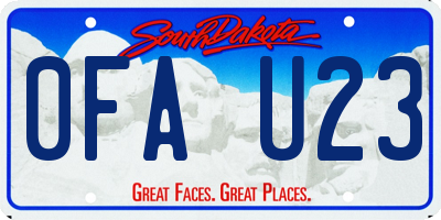 SD license plate 0FAU23