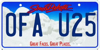 SD license plate 0FAU25