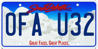 SD license plate 0FAU32