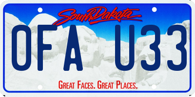 SD license plate 0FAU33