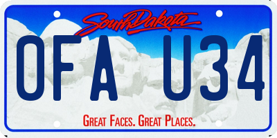 SD license plate 0FAU34