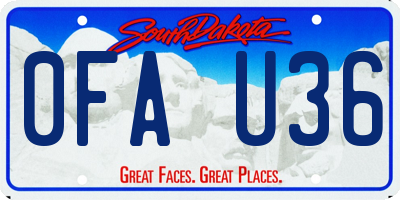SD license plate 0FAU36