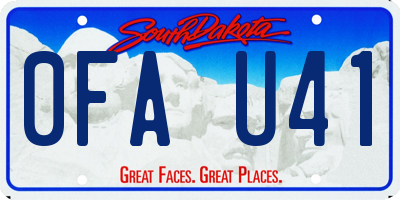 SD license plate 0FAU41