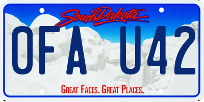 SD license plate 0FAU42