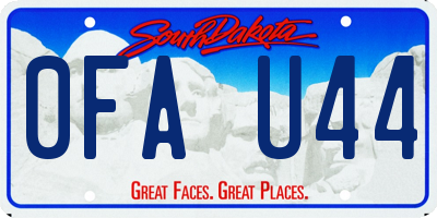 SD license plate 0FAU44