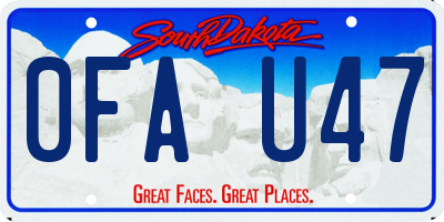 SD license plate 0FAU47