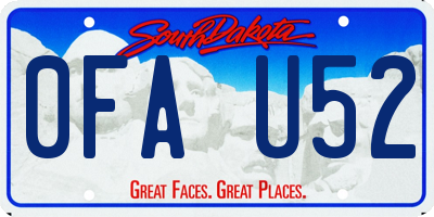 SD license plate 0FAU52