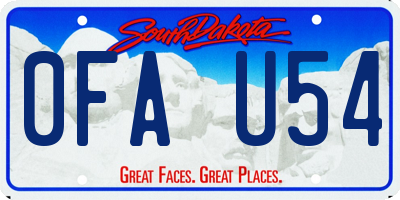 SD license plate 0FAU54