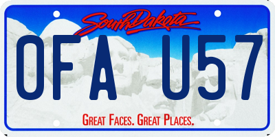 SD license plate 0FAU57