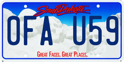 SD license plate 0FAU59