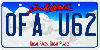 SD license plate 0FAU62