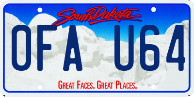 SD license plate 0FAU64