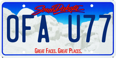 SD license plate 0FAU77