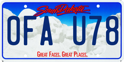 SD license plate 0FAU78