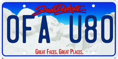 SD license plate 0FAU80