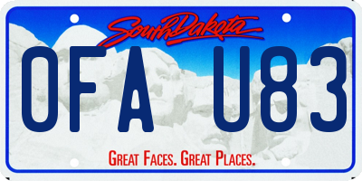 SD license plate 0FAU83