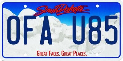 SD license plate 0FAU85