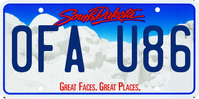 SD license plate 0FAU86