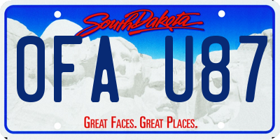 SD license plate 0FAU87