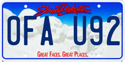 SD license plate 0FAU92