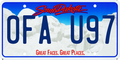 SD license plate 0FAU97