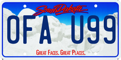 SD license plate 0FAU99
