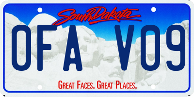 SD license plate 0FAV09