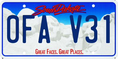 SD license plate 0FAV31