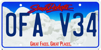 SD license plate 0FAV34