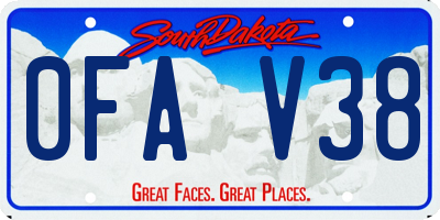 SD license plate 0FAV38