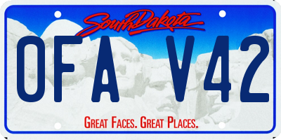 SD license plate 0FAV42