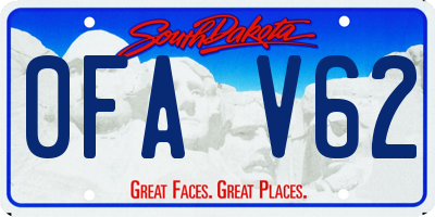 SD license plate 0FAV62