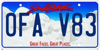 SD license plate 0FAV83