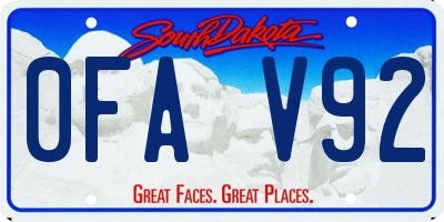 SD license plate 0FAV92