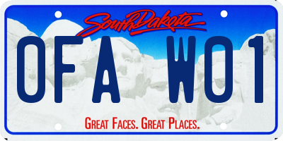 SD license plate 0FAW01