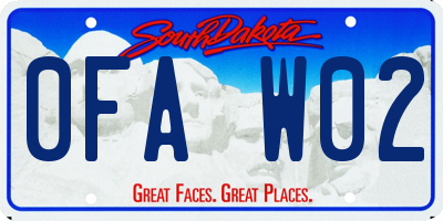 SD license plate 0FAW02