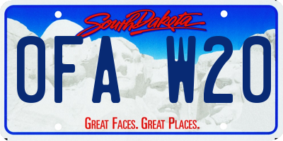 SD license plate 0FAW20