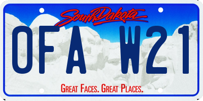 SD license plate 0FAW21
