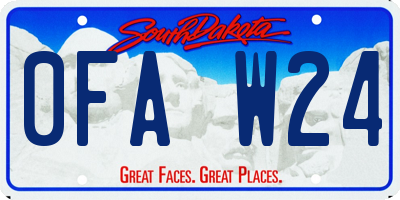 SD license plate 0FAW24