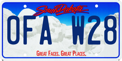 SD license plate 0FAW28