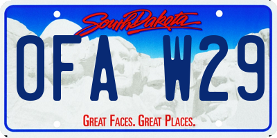 SD license plate 0FAW29