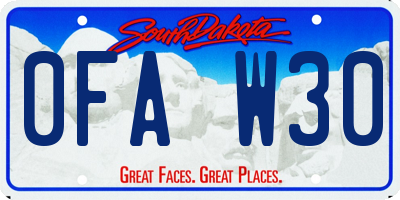 SD license plate 0FAW30