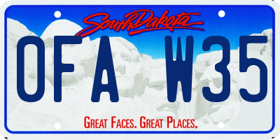 SD license plate 0FAW35