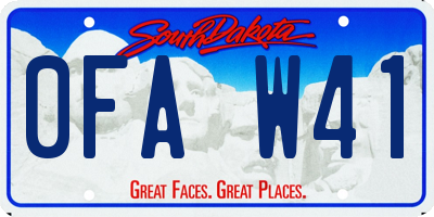 SD license plate 0FAW41