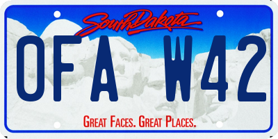SD license plate 0FAW42
