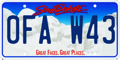 SD license plate 0FAW43